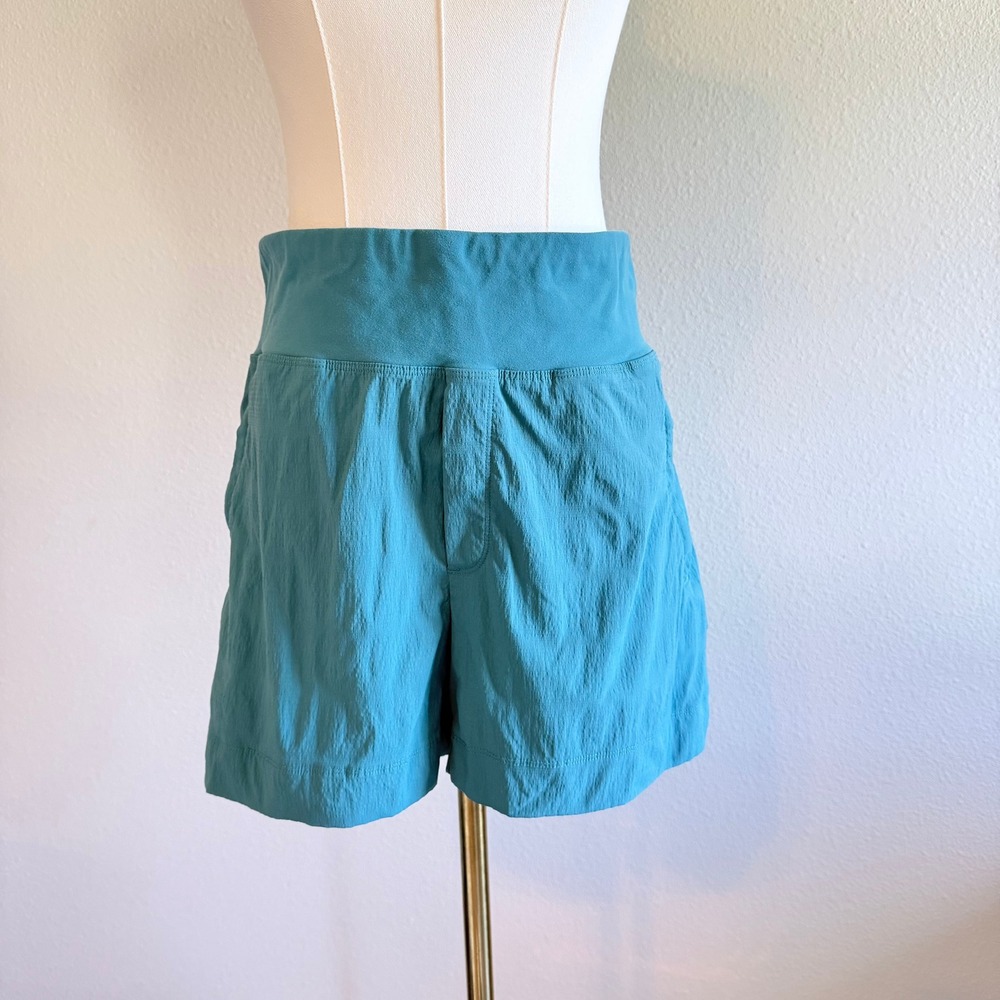 Athleta Trekkie North Shorts Teal Blue Hiking Activewear Womens Size 16
